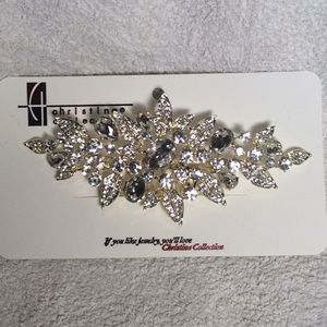 Hair Brooch Gold and Crystal